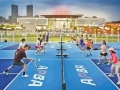 重庆两江新区：夜光匹克球点亮夜空