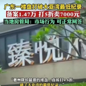 4.8折！一楼盘降价近8000元/㎡卖房！房产局：市场行为，不干涉 ...