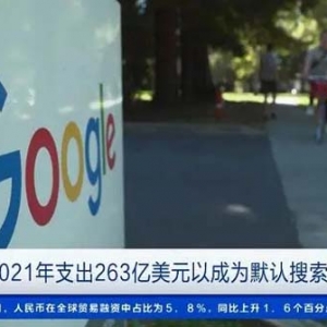 非法维持垄断地位！谷歌为成默认搜索引擎2021年支出1924亿元