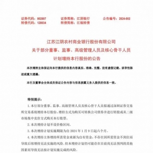 江阴银行债转股出“新招”：引入高管+战投增持缓解兑付压力，模式能否复制？