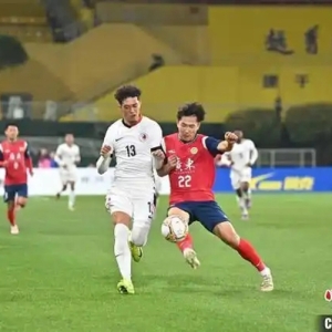 第43届省港杯足球赛首回合比赛广东队1:1战平香港队