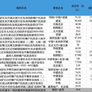 政策优化、优质供地增加，上半年北京土地成交额破千亿